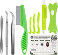 10 Pcs Tick Removal Tool Kit for Dogs, Cats & Humans | Safe No-Squeeze Tick Remover Set with Twister-Style Hooks, Portable Storage Case for Home & Outdoor Use