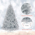 Goplus 6ft Sliver Artificial Christmas Tree with Electroplated Technolog