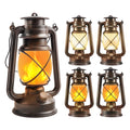 2 Pack Bronze Battery-Powered LED Lanterns with Flickering Flame and Remote