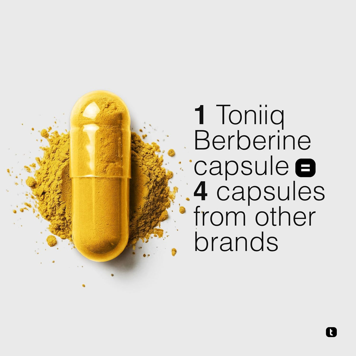 Toniiq NSF Certified Ultra High Strength Berberine HCl from The Himalayas - 100:1 Concentrated Extract - Lab-Tested 97% Berberine HCl - 90 Vegetarian Capsules, 500 mg per Capsule
