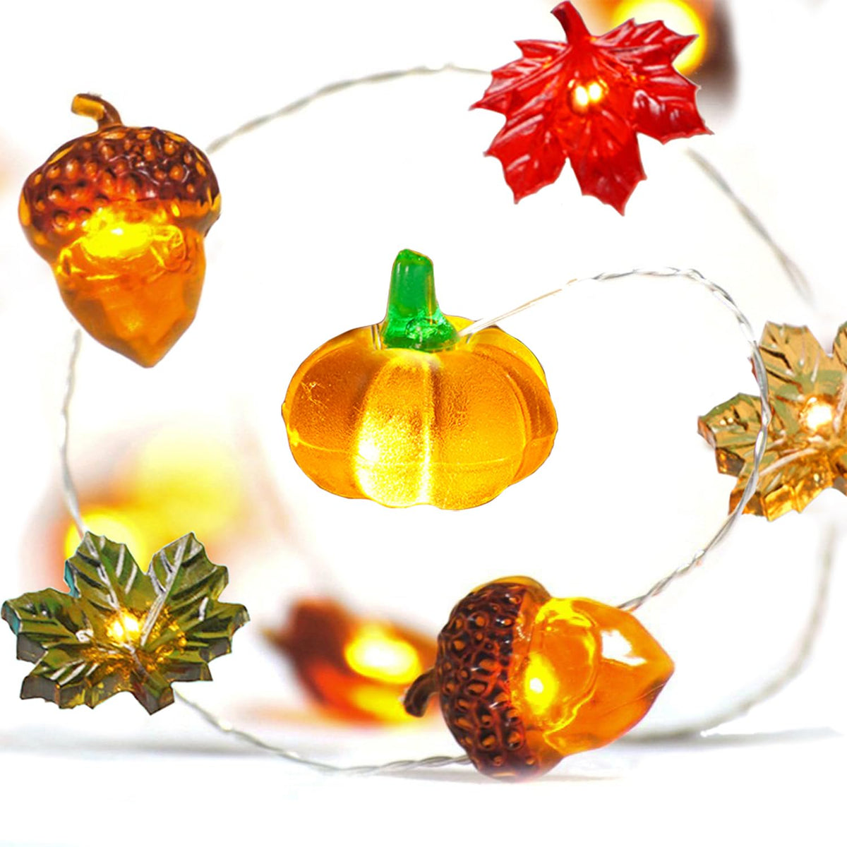 Thanksgiving Decoration 13ft 40 LED Acorn Fall Fairy Lights Battery Powered