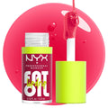 NYX PROFESSIONAL MAKEUP Fat Oil Lip Drip, Moisturizing Lip Oil Gloss, Vegan Tinted Formula, Up to 12 HR Hydration - Newsfeed (Rose Nude)