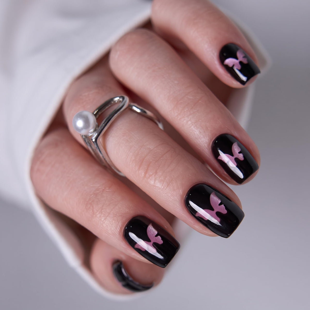 CurvLife Short Square Halloween Glow-in-the-Dark Press On Nails