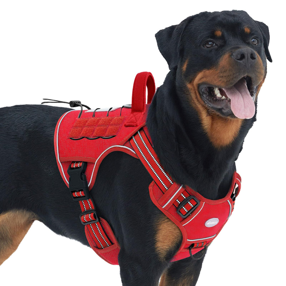 Auroth Tactical Dog Harness for Large Dogs No Pull Adjustable Pet Harness Reflective K9 Working Training Easy Control Pet Vest Military Service Dog Harnesses Army Yellow L