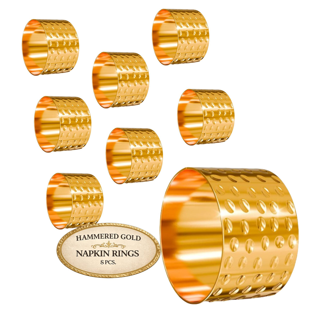 Thanksgiving Napkin Rings Set of 12 Gold Leaf, Christmas Napkin Rings