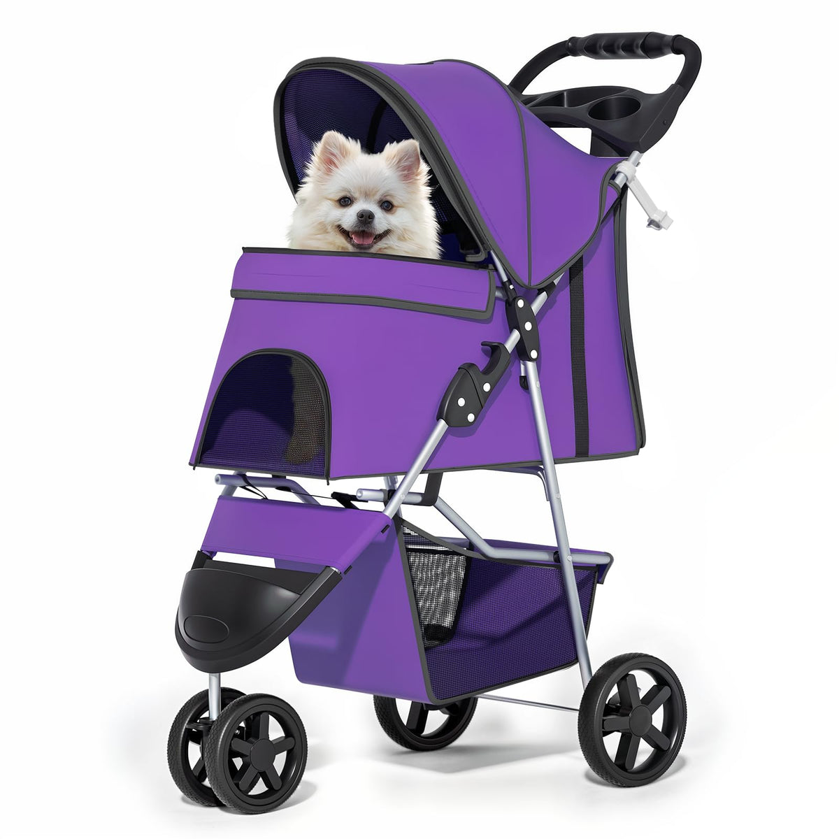 MoNiBloom Pet Stroller for Small/Medium Dogs and Cats up to 33 lbs, Pink