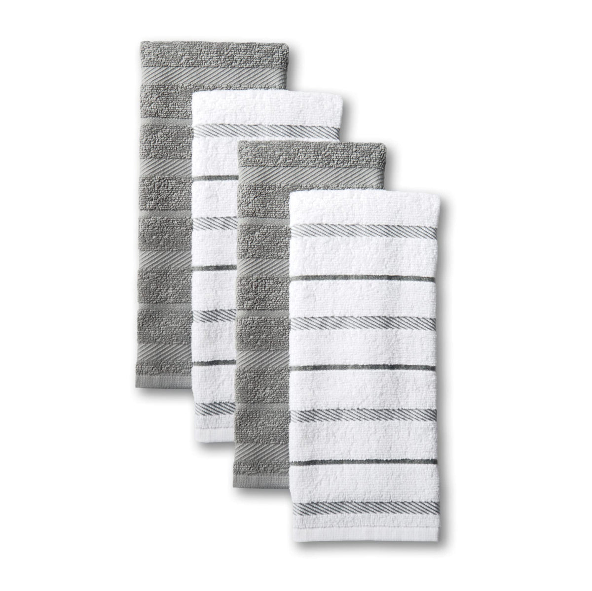 KitchenAid Albany Kitchen Towel 4-Pack Set, Honey Orange/White, 16"x26"