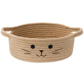 Small Woven Rope Storage Basket, Cute Cat Toy Basket for Living Room, Baby Baskets for Nursery, Gift Baskets Empty for Baby Shower, Grey, 9.8 x 4 inches