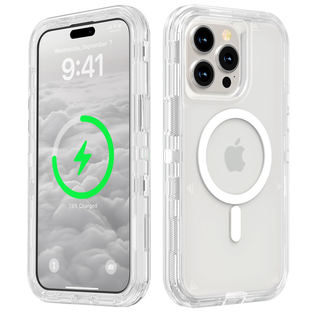 Follaroma Magnetic for iPhone 16 Plus Case, Heavy Duty Phone Cases, Clear