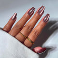 Glamnetic Halloween Press On Nails, Short Almond Glossy, Ghost Besties