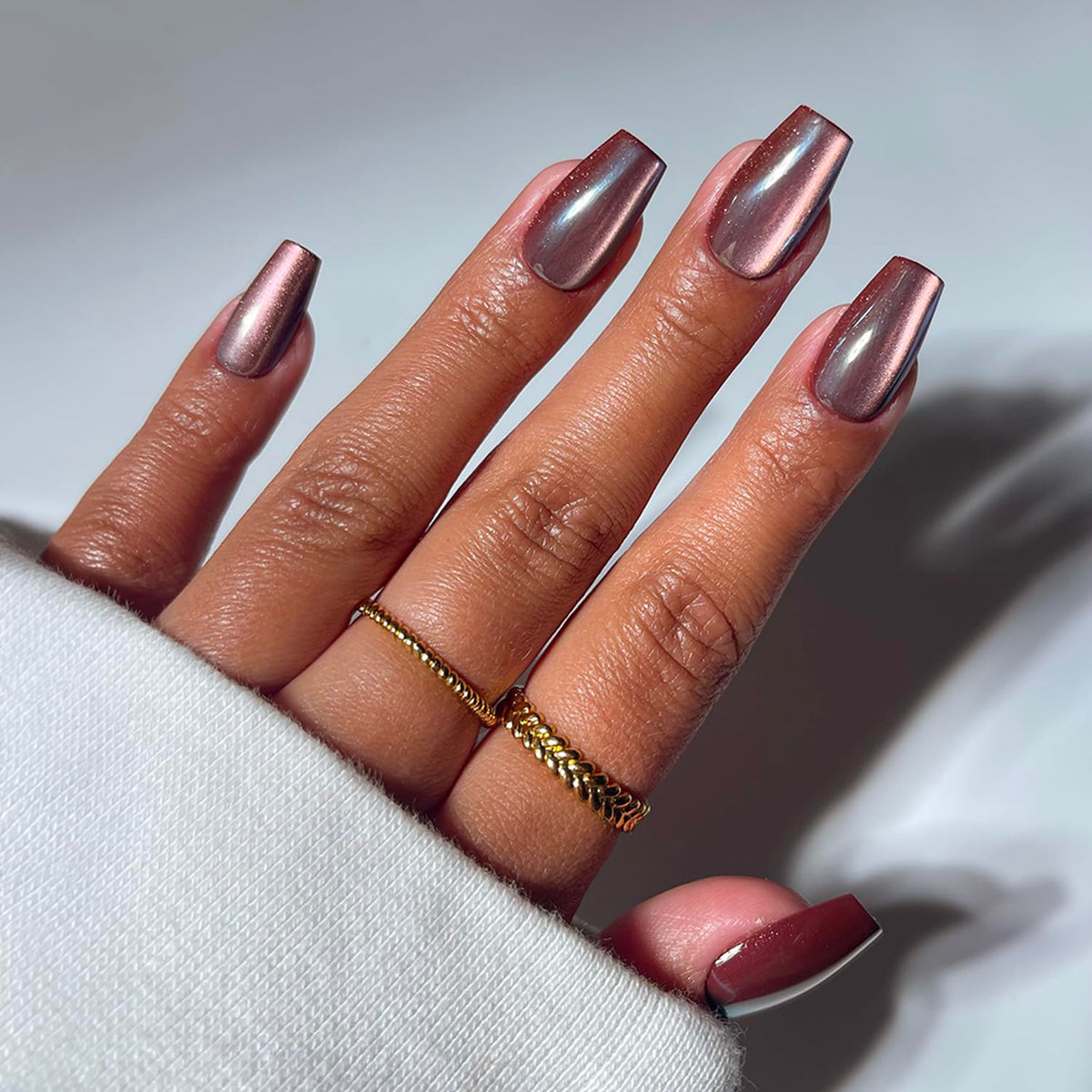 Glamnetic Halloween Press On Nails, Short Almond Glossy, Ghost Besties