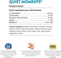 NaturVet –Quiet Moments Calming Aid for Cats Plus Melatonin – 60 Soft Chews – Helps Reduce Stress & Promote Relaxation – Great for Storms, Fireworks, Travel & Grooming