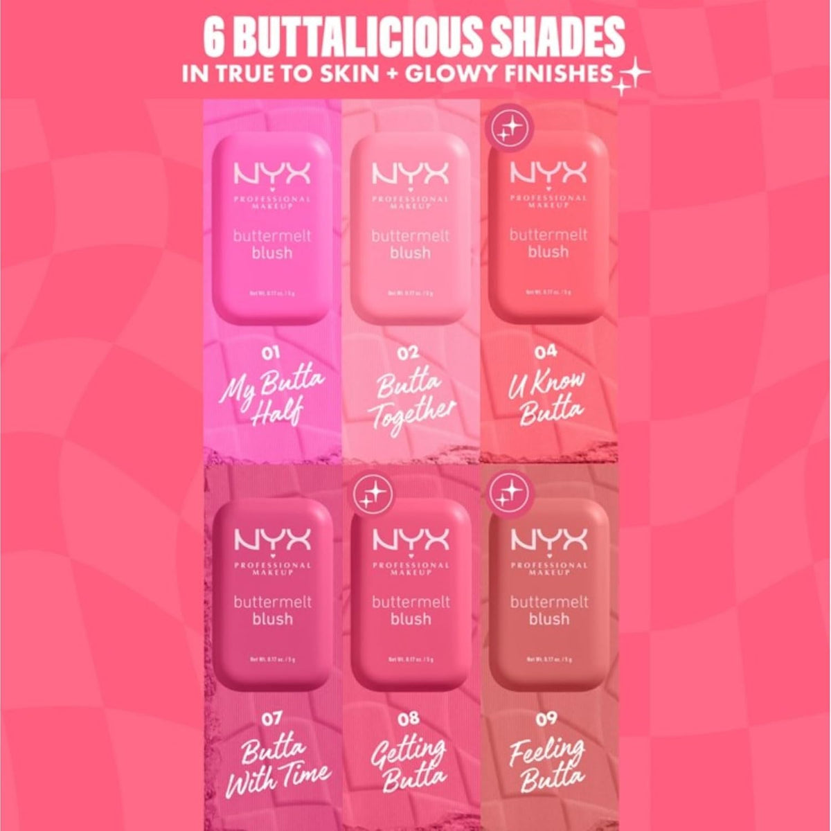 NYX PROFESSIONAL MAKEUP Buttermelt Powder Blush, Fade and Transfer-Resistant Blush, Up to 12HR Make Up Wear, Vegan Formula - Butta Together