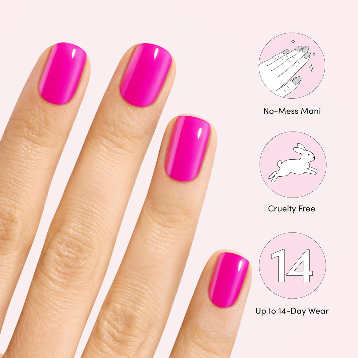 Dashing Diva Gloss Nail Strips Bundle - The Neon Brights Collection - Magenta Madness & Suki - UV Free, Chip Resistant, Long Lasting Gel Stickers - Contains 2 Sets
