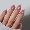 BTArtbox Press On Nails, Liquid Radiance, Medium Almond, Cat Eye, 32Ct | Lamp-Curable 4-Week Wear, Salon-Quality Natural Nails, 10-Minute Easy Daily Application, 16 Sizes, All-in-One Complete Kit