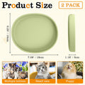 Silicone Dog Food Plate Shallow Dog Bowl Flat Cat Dish Small Puppy Plates for Small Dogs and Cats Whisker Fatigue Pet Feeding Bowls for Dry and Wet Food (Green)