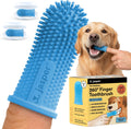 Jasper Dog Toothbrush, 360 Dog Tooth Brushing Kit, Finger Toothbrush, Cat Tooth Brush, Teeth Cleaning, Pet Tooth Brush for Small & Large Pets, Pet Toothpaste Not Included, 2-Pack Blue