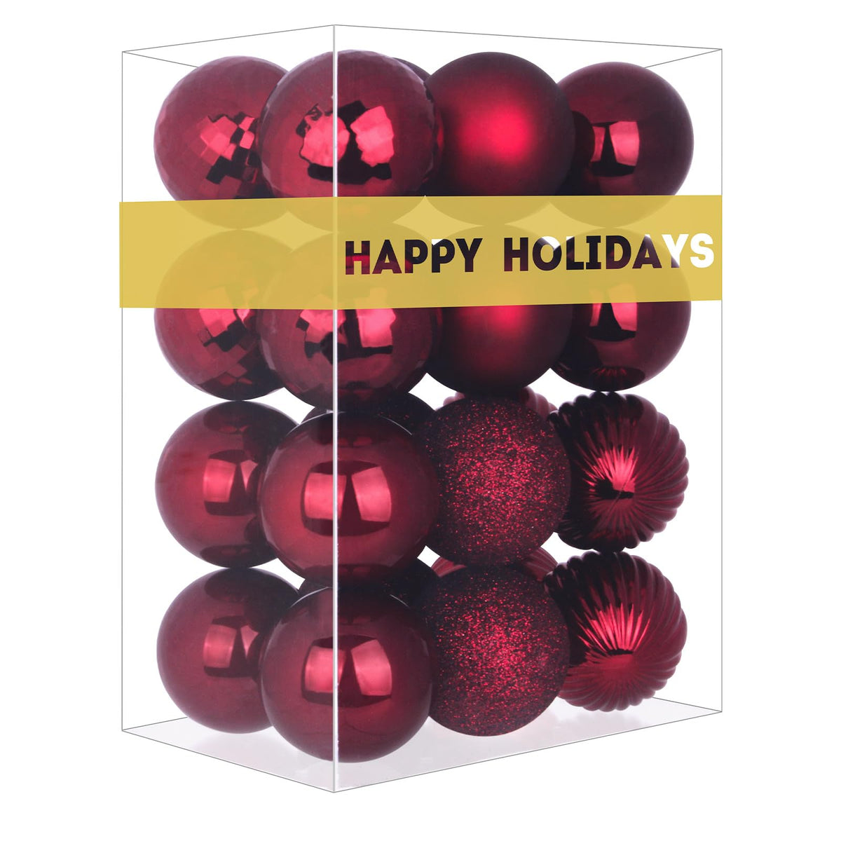 Rose Red 4.0" Large Christmas Balls - Christmas Tree Decoration Ornaments Shatterproof Hanging Balls for Birthday Halloween Holiday Wedding Decorations Set of 4pcs
