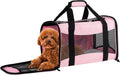 Cat Carrying Case - Pet Carrier Airline Approved, Protable and Breathable Pet Travel Carrier Removable Fleece Pad, Collapsible Cat Carrier Dog Carrier for Medium Cats Small Cats Dogs (Small, Pink)