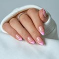 CurvLife Milky White Square Press on Nails Short, Soft Gel Fake Nails with Clean Nude Apricot Design Full Cover False Nails Glossy Nude Glue on Nails Artificial Stick on Nails for Women