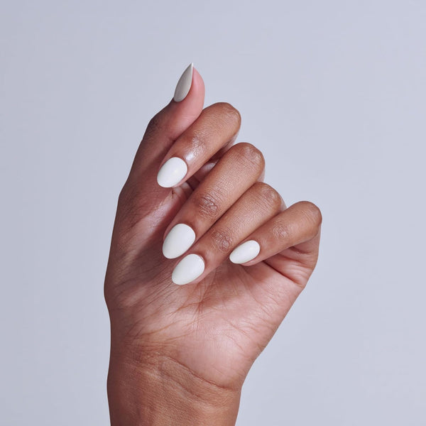 Kiss Core, Press On Nails, Nail glue included, 'Lyrical', White, Short Size, Almond Shape, Includes 32 Nails, 2g Glue, 1 Manicure Stick, 1 Mini File