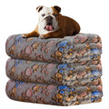 Rezutan 1 Pack 3 Blankets for Dogs, Dog Blanket for Large & Medium Pet Cat, Premium Soft Fluffy Suitable for Dog Kennels & Beds, Sofas, Gifts Puppy Essentials, 41x31inch, Gray/Blue/Beige
