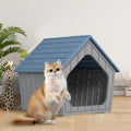 DRATO Outdoor Cat House -Weatherproof Resin Cat Houses for Cats, Durable, Easy Assembly,cat Igloo Outdoor，Durable & Insulated Shelter for Garden, Patio, or Backyard（Black，18.46 * 23.62 * 21.42）