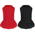2 Pcs Dog Dresses Cat Skirt Solid Color Dog Clothes Summer Sleeveless Puppy Girl Clothes for Small Pet Dogs Cats (Yellow,Pink, Medium)