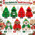 Dog Christmas Outfit Clothes, Holiday Tree Costume Cape for Small Pets，Green+Red