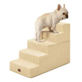 EHEYCIGA Dog Stairs for Bed 18" H, 4-Step Dog Steps for High Bed, Pet Steps for Small Dogs and Cats, Non-Slip Balanced Pet Ramp Indoor, Grey
