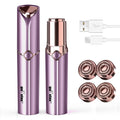 gurelax Facial Hair Removal for Women, Painless Face Shaver with 2 Heads