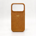 Personalise Gold Silver Initial Letters Leather Case for iPhone 14 15 16 17 Pro max 13 17 Pro Xs Max 12 11 XR 14 15 16 Plus 17air Luxury Lizard Skin Texture PU Cover (Burgundy)