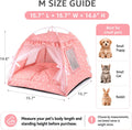 Pink Princess Cat Bed Dog Tent, Indoor House for Small Puppies and Kittens | Portable Pet Teepee Bunny Nest Foldable Cozy Cave Hideaway Washable Cushion Reversible Mat Home Use, 15.7 x 15.7 x 14.6 in