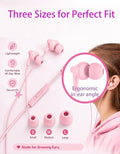 Teens Wired Earbuds with Case, 3.5mm Headphones for School,Berry Bows