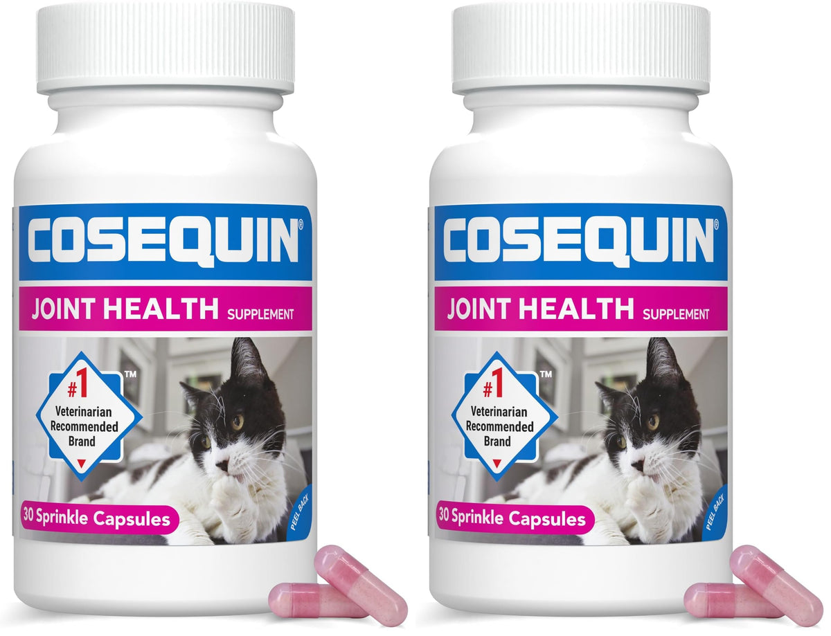 Nutramax Cosequin for Cats Joint Health Supplement, Contains Glucosamine for Cats, Plus Chondroitin, and Omega-3s, Supports Joint and Skin and Coat Health, Sprinkle Capsules, 80 Count