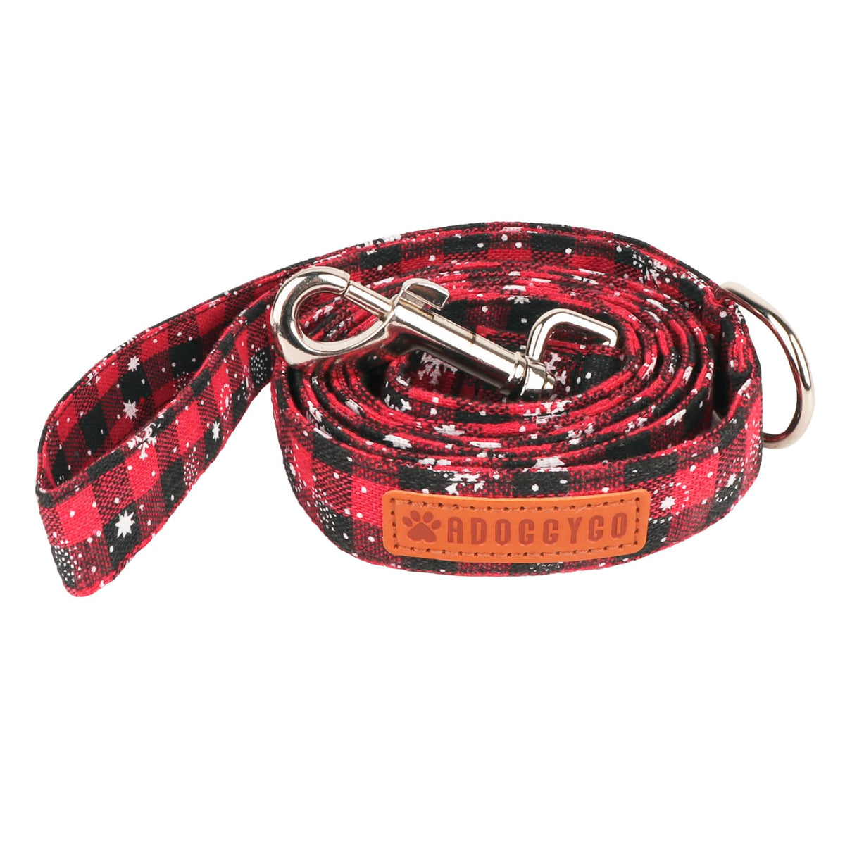 ADOGGYGO Fall Dog Leash, Orange Plaid Thanksgiving Leash for Dog, 5FTx1''