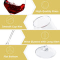 SHYRC Wine Glasses Set of 6, 12oz Clear Red/White Wine Glasses, Long Stem Glasses for Party, Wedding and Home