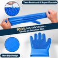 6PCS Grooming & Bath Supplies for Dogs, Cats | Dog Washing Gloves | Dog Bath Brush | Dog Shower Brush | Pet Grooming Gloves | Dog Grooming kit | Pet Supplies for Showerhead & Sprayer (Navy Blue)