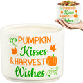 WATINC Fall Autumn Candy Dish Mini Ceramic Candy Bowl Tiered Tray Decor, Pumpkin Maple Leaves Sweets Table Shelf Decorations, Farmhouse Harvest Wishes Accents for Thanksgiving House (4.3 x 3.5 Inches)