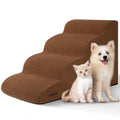 Aodisman Dog Stairs for Small Dogs and Cats,3-Step Pet Ramp for Bed & Couch | 15.7" H Non-Slip Sturdy Dog Steps with Curved Ramp for Senior,Short-Legged Dogs,Puppy and Cats to Reach Sofa or Chair,Grey