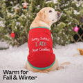Parisian Pet Dog Tshirt - Embroidered “ Sorry Santa I Ate Your Cookies “ Dog Shirt - Lightweight Cotton Pet Christmas Outfit - Sleeveless Christmas Puppy Clothes - Shirts for Small Dogs - XXS