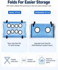 Dog Grooming Hammock Stand, Foldable Dog Bath Holder Sling Shower Chair | Heavy-Duty Pet Bath Stool for Small & Medium Dogs, Home Salon Grooming, Washable Mesh, Joint Support & Restraint(Blue,Base)