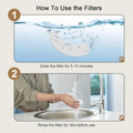 NPET Upgraded Design 4 Pack Replacement Filters for WF050/WF100 Cat Fountain and WF210 Stainless Steel Pet Water Dispenser