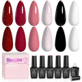 Beetles Halloween Cat Eye Gel Nail Polish Set, 6 Colors Glitter Gel
