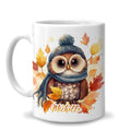 Hyturtle Fall Cat Maple Leaves Coffee Mug with Spoon Gifts on Birthday