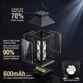 2 Pack 14'' Black Large Outdoor Solar Lanterns Outdoor Waterproof