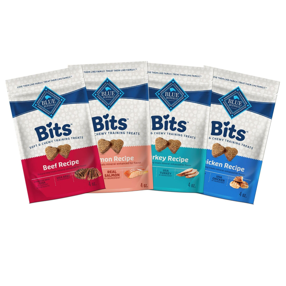 Blue Buffalo Bits Beef Soft & Chewy Dog Treats, Bite-Sized for Training, Made with Real Beef & Enhanced with DHA, Heart-Shaped Dog Treats, Made in the USA with Natural Ingredients, 19 oz.