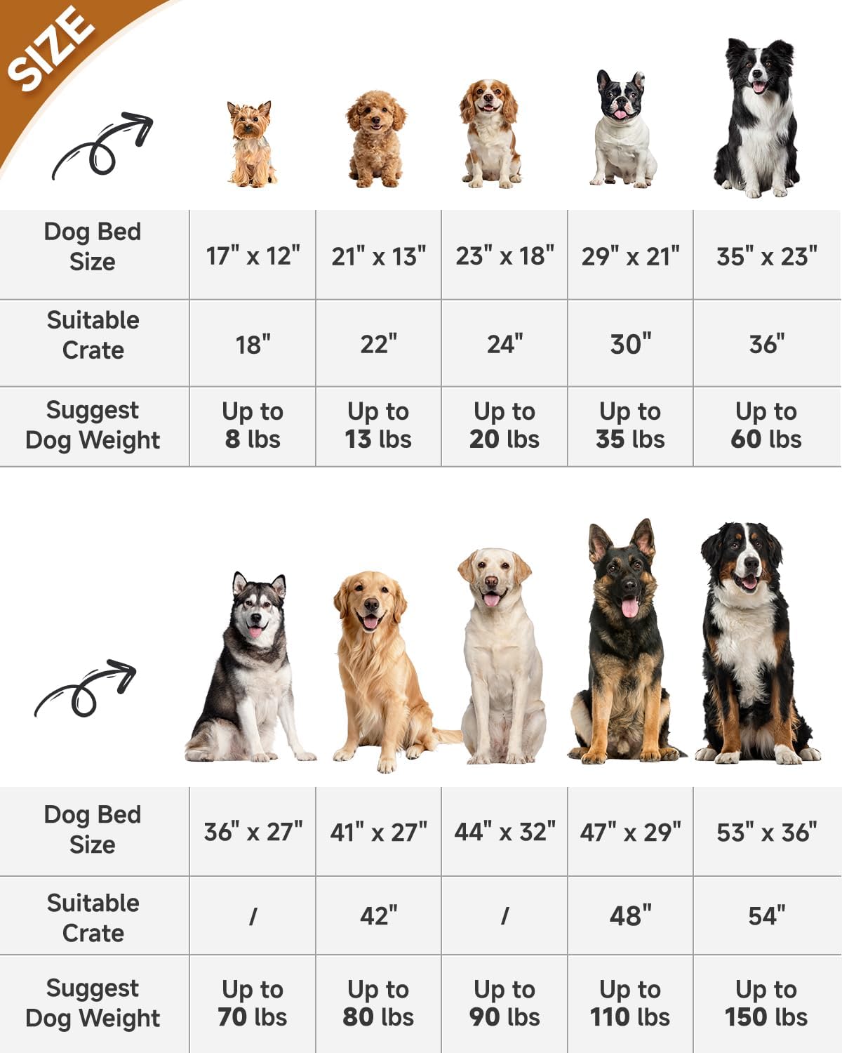 KSIIA Washable Dog Bed Deluxe Plush Dog Crate Beds Comfy Kennel Pad Anti-Slip Pet Sleeping Mat for Large, Jumbo, Medium, Small Dogs Breeds, 41" x 27", Gray