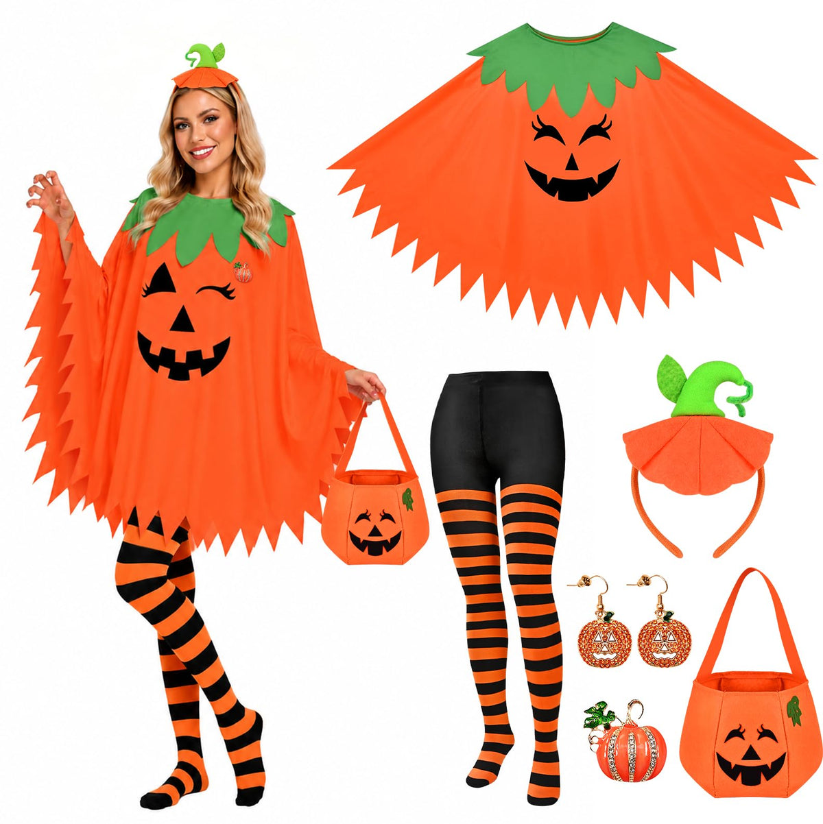 6 PCS Halloween Costume Set for Women Adult, Perfect for Halloween