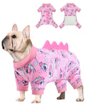 CuteBone Dinosaur Costume Dog Pajamas, Stretchy Spandex Crystal Velvet Sleepwear Coat for Small Dogs, Soft & Warm Pet Outfit Clothes for Cold Weather, Cozy Pullover Design COSP05XXL